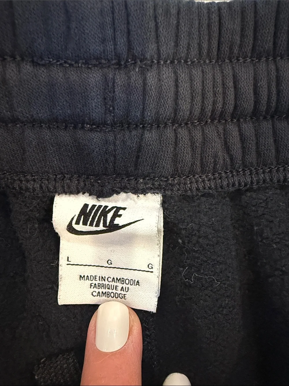 Nike Black Kids YL Cargo Joggers with White Swoosh
